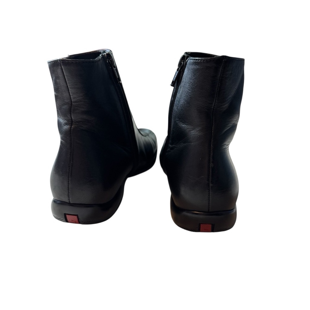 PRADA Black Leather Women's Boots Booties 36.5 - 6.5 - Calzature Donna IN BOX - Picture 4 of 16